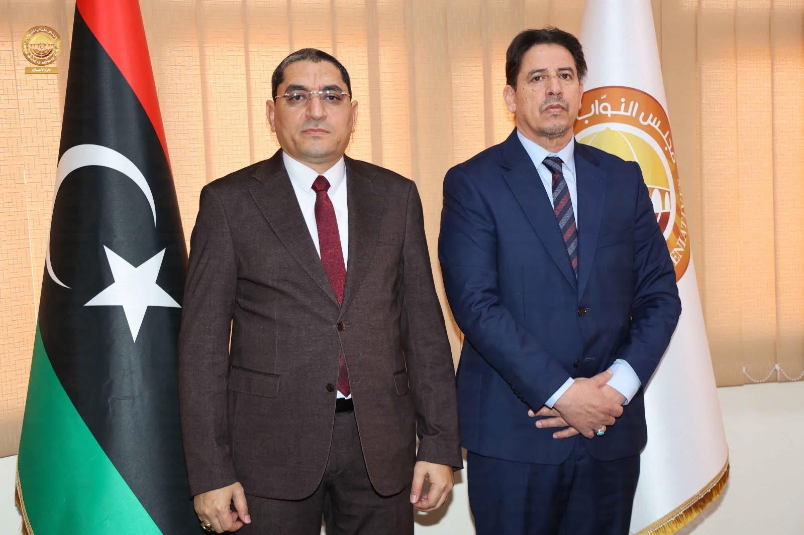 النائب يوسف العقوري ووزير العمل عبدالله الشارف أرحومة يبحثان صرف مستحقات شركات الطوارئ في سبها والجنوب الغربي 