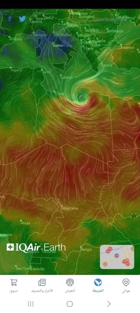 منخفض جوي يثير موجة غبار قوية في البريقة والواحات وأجدابيا
