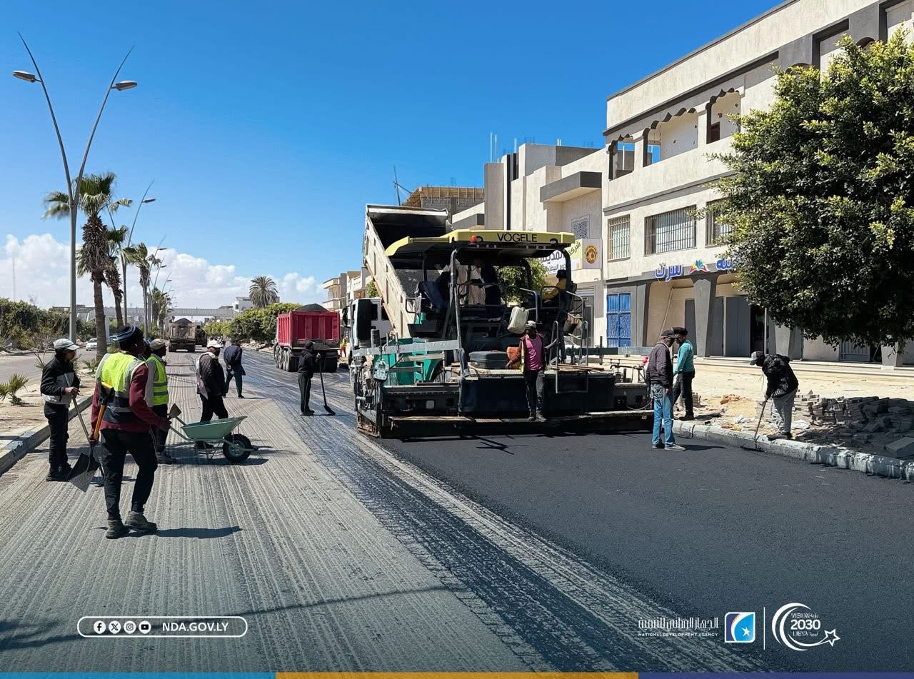 أعمال تطوير الطريق الرئيسي بسرت تقترب من الاكتمال