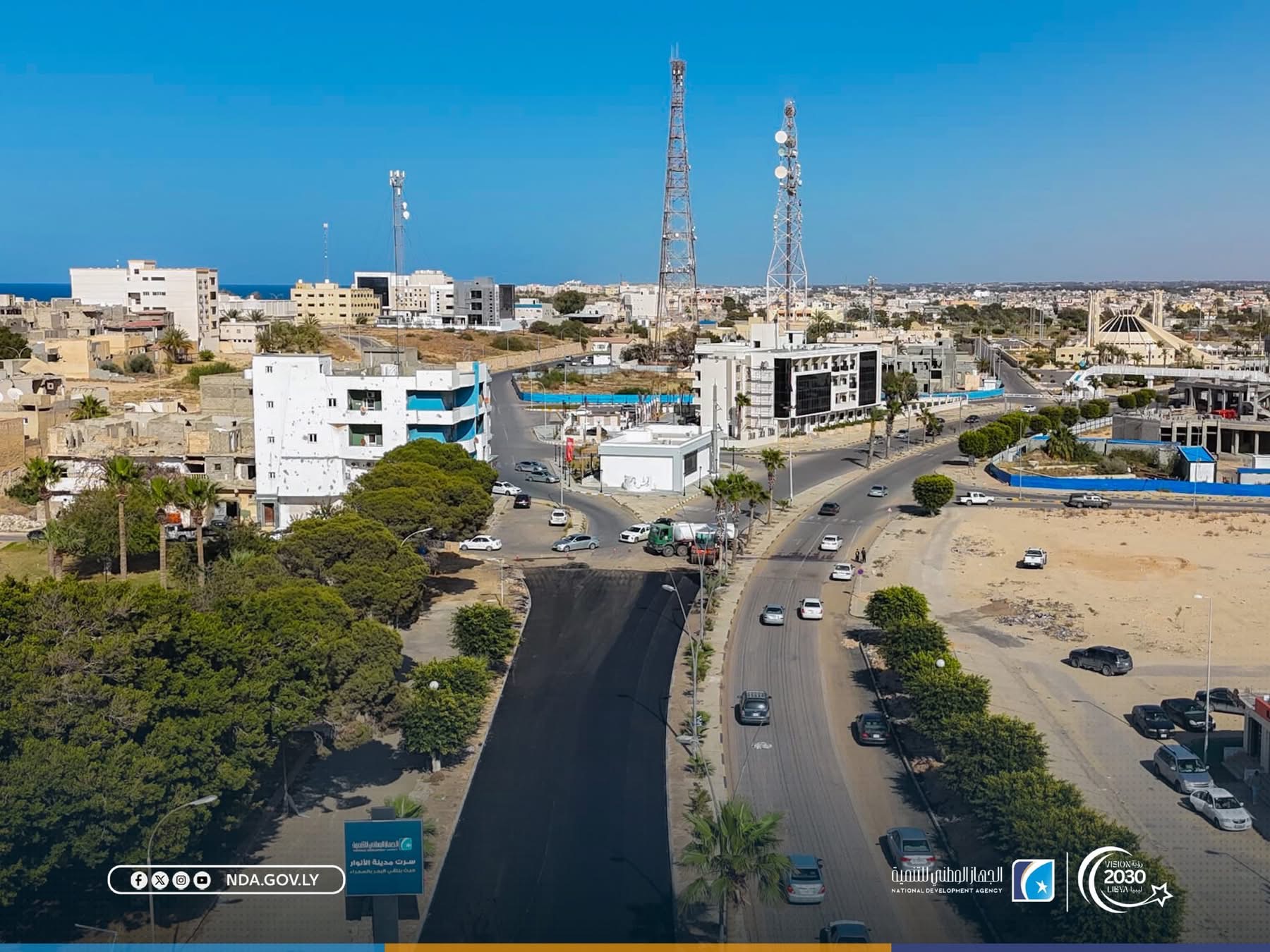 أعمال تطوير الطريق الرئيسي بسرت تقترب من الاكتمال