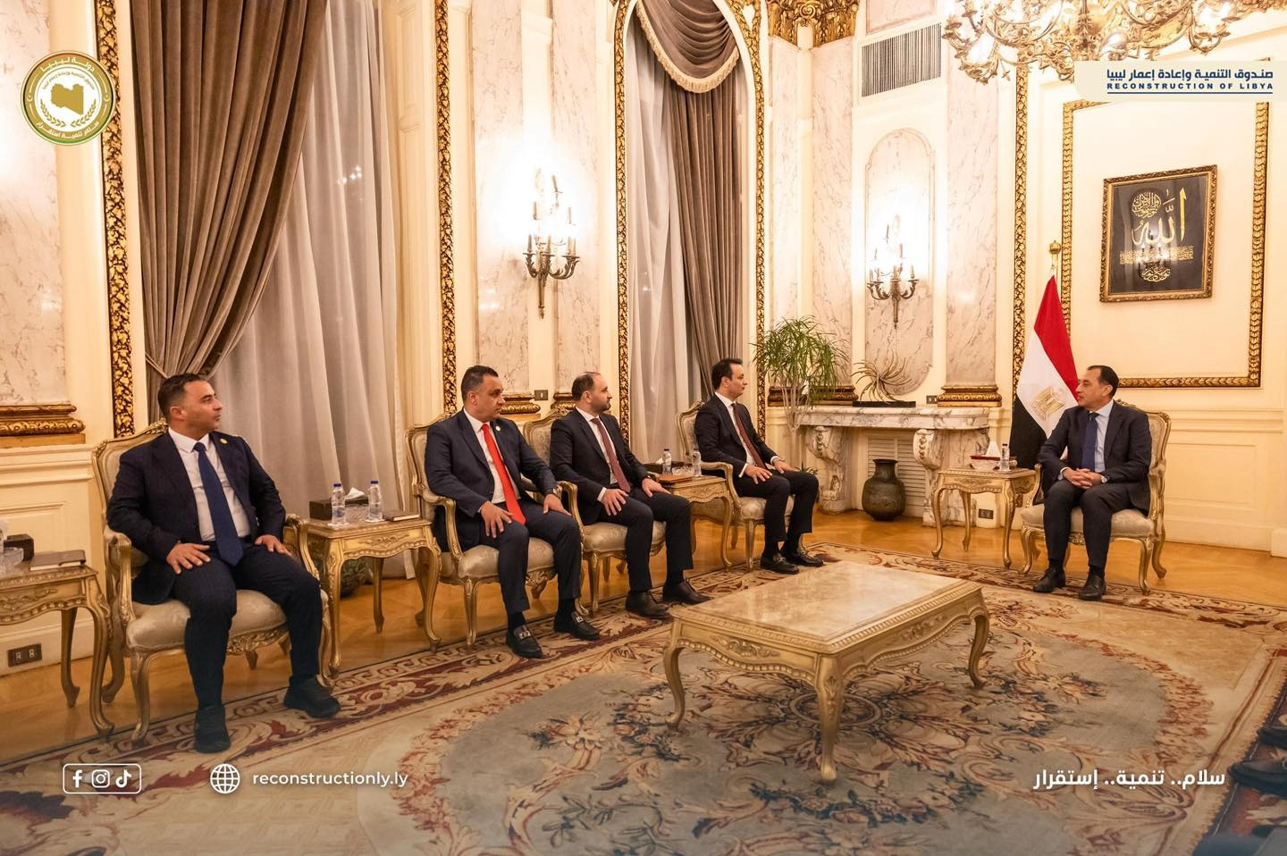 المهندس بالقاسم حفتر يناقش مع رئيس الوزراء المصري آفاق التعاون في مجالات التنمية