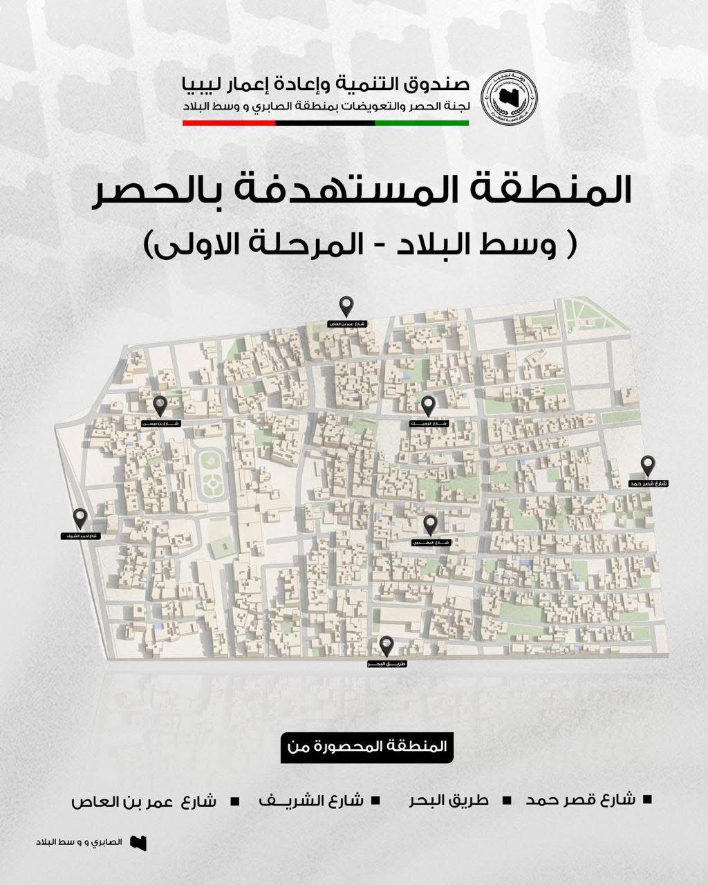بدء تنفيذ المرحلة الأولى لحصر وتعويضات المباني المتضررة بمنطقة وسط البلاد في بنغازي