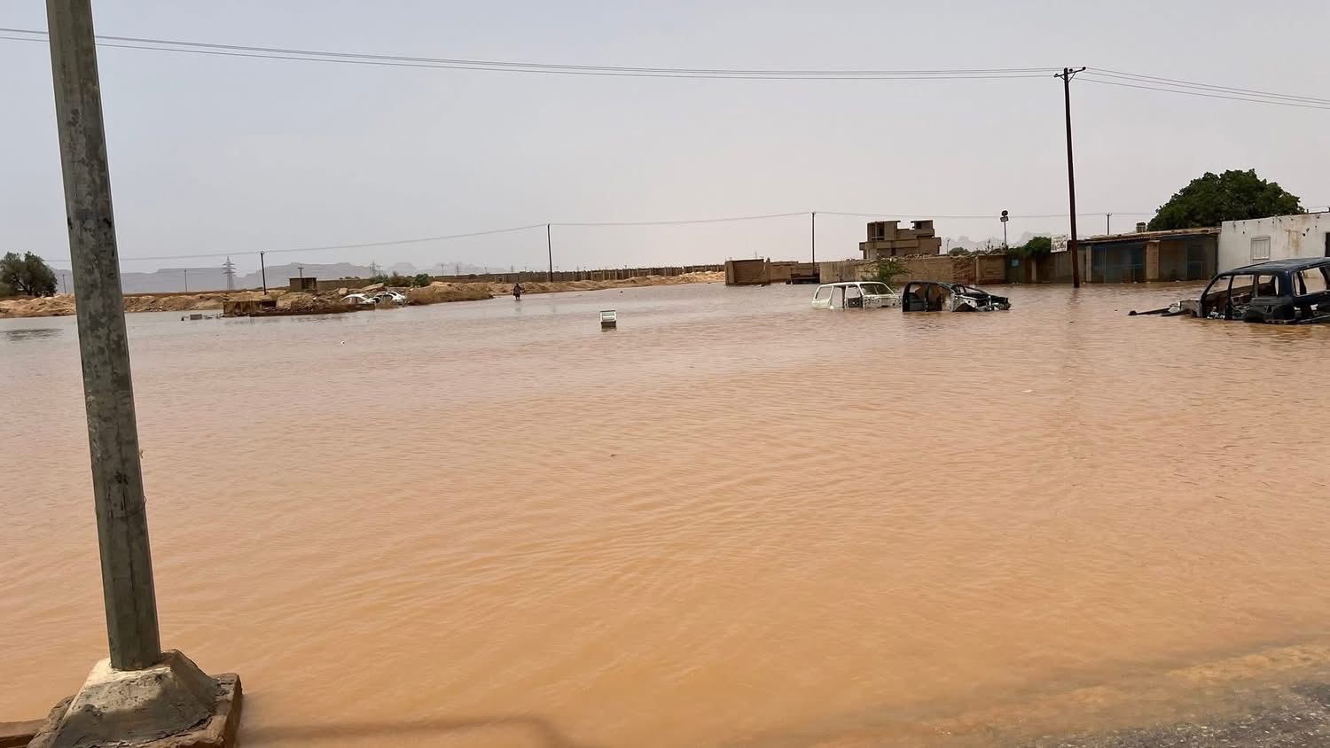 الهلال الأحمر: نزوح 250 عائلة ببلدية تهالا جراء الأمطار الغزيرة