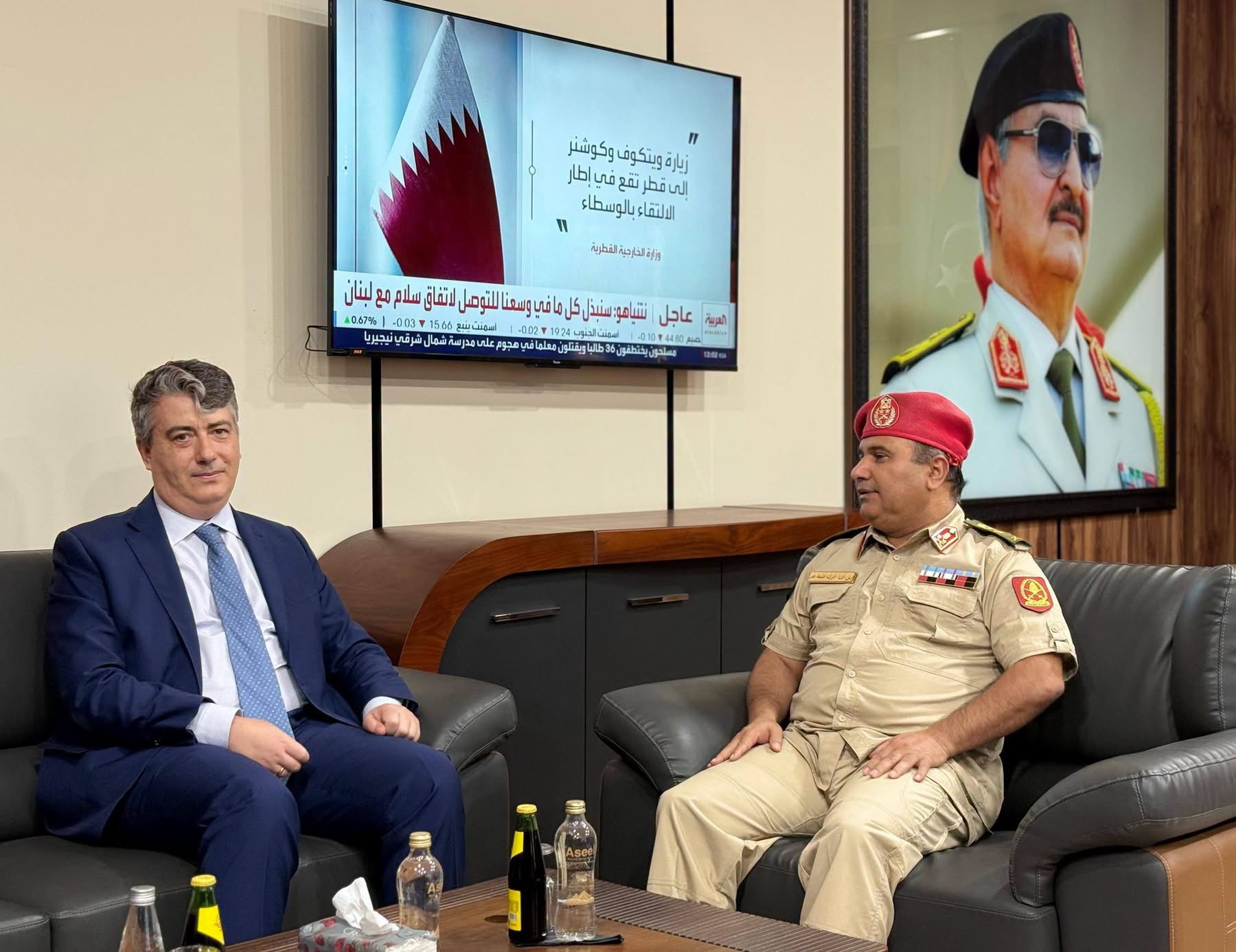 الامين العام  للقياده العامة يستقبل القنصل الإيطالي الجديد في بنغازي لبحث تعزيز التعاون المشترك