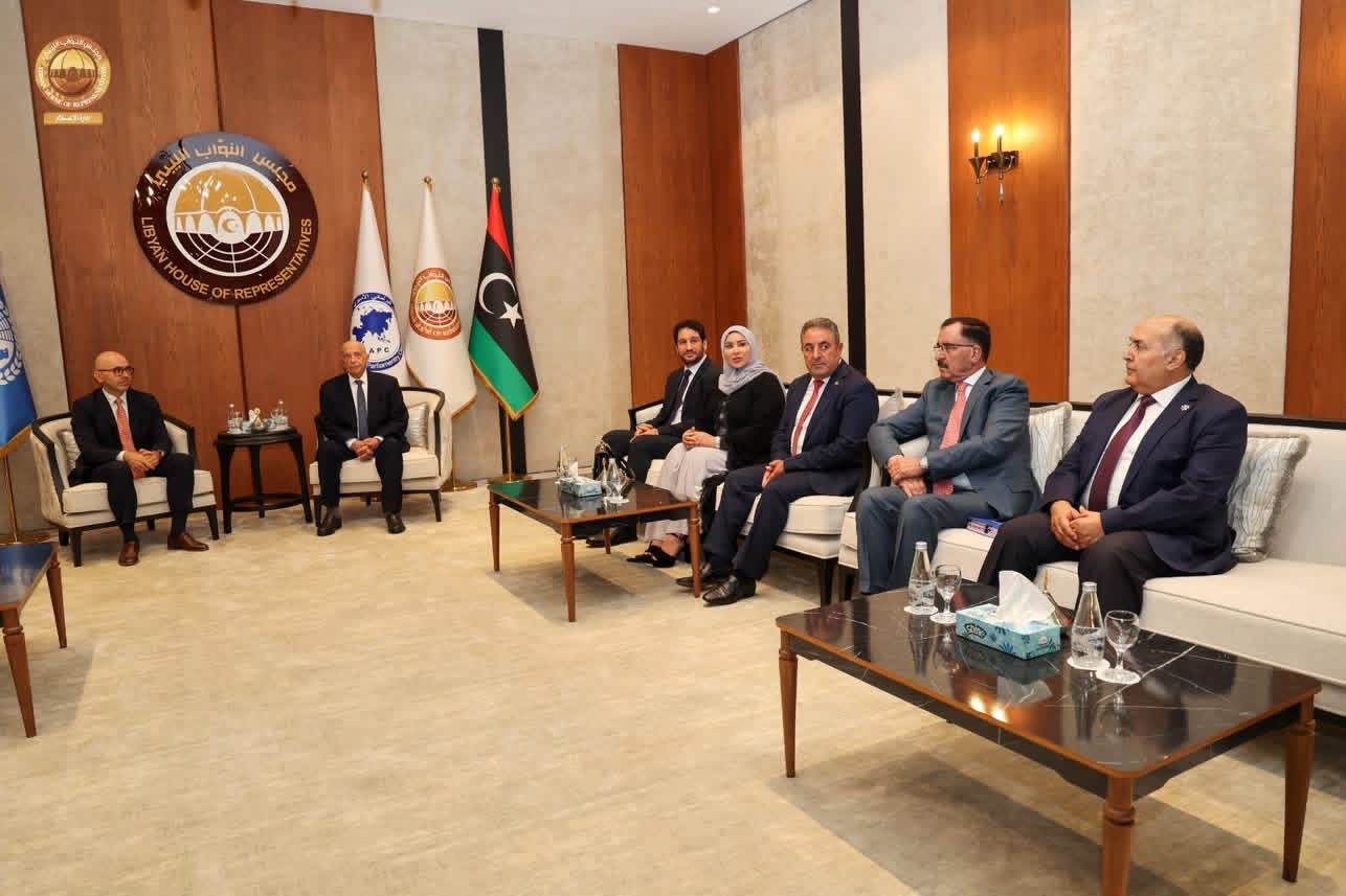 المستشار عقيله صالح يستقبل رئيس الجمعية البرلمانية للمتوسط والوفد المرافق له في بنغازي