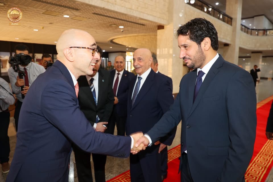 المستشار عقيله صالح يستقبل رئيس الجمعية البرلمانية للمتوسط والوفد المرافق له في بنغازي