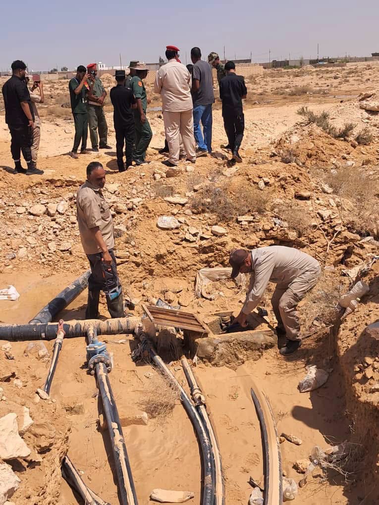حملة ميدانية بأجدابيا لفتح وتنظيف وتأمين حرم منظومة النهر الصناعي