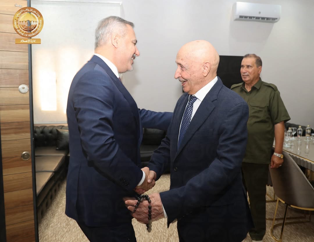المستشار عقيلة صالح يستقبل وزير الخارجية التركي في بنغازي ويؤكد على الانتخابات ودور شركات التنمية