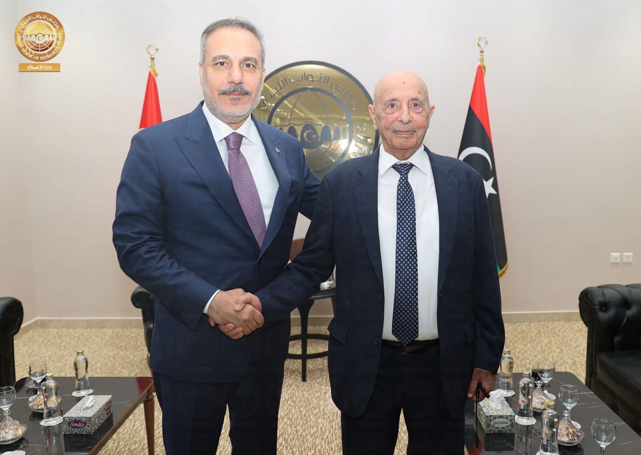 المستشار عقيلة صالح يستقبل وزير الخارجية التركي في بنغازي ويؤكد على الانتخابات ودور شركات التنمية