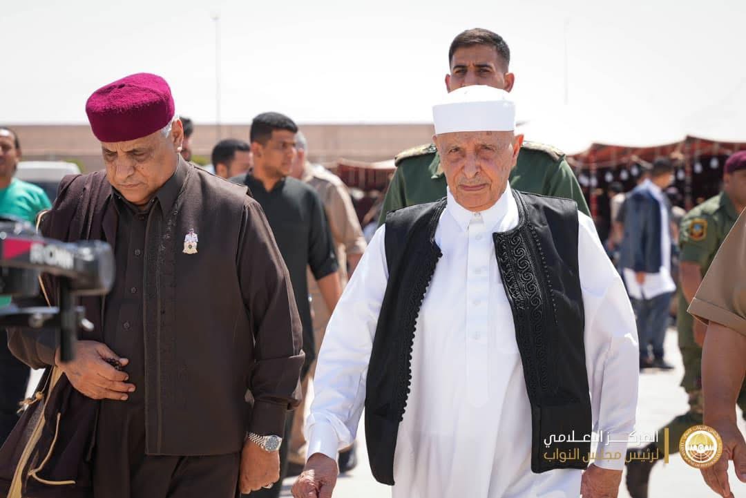 المستشار عقيلة صالح يقدم واجب العزاء في الشهيد اللواء فوزي المنصوري