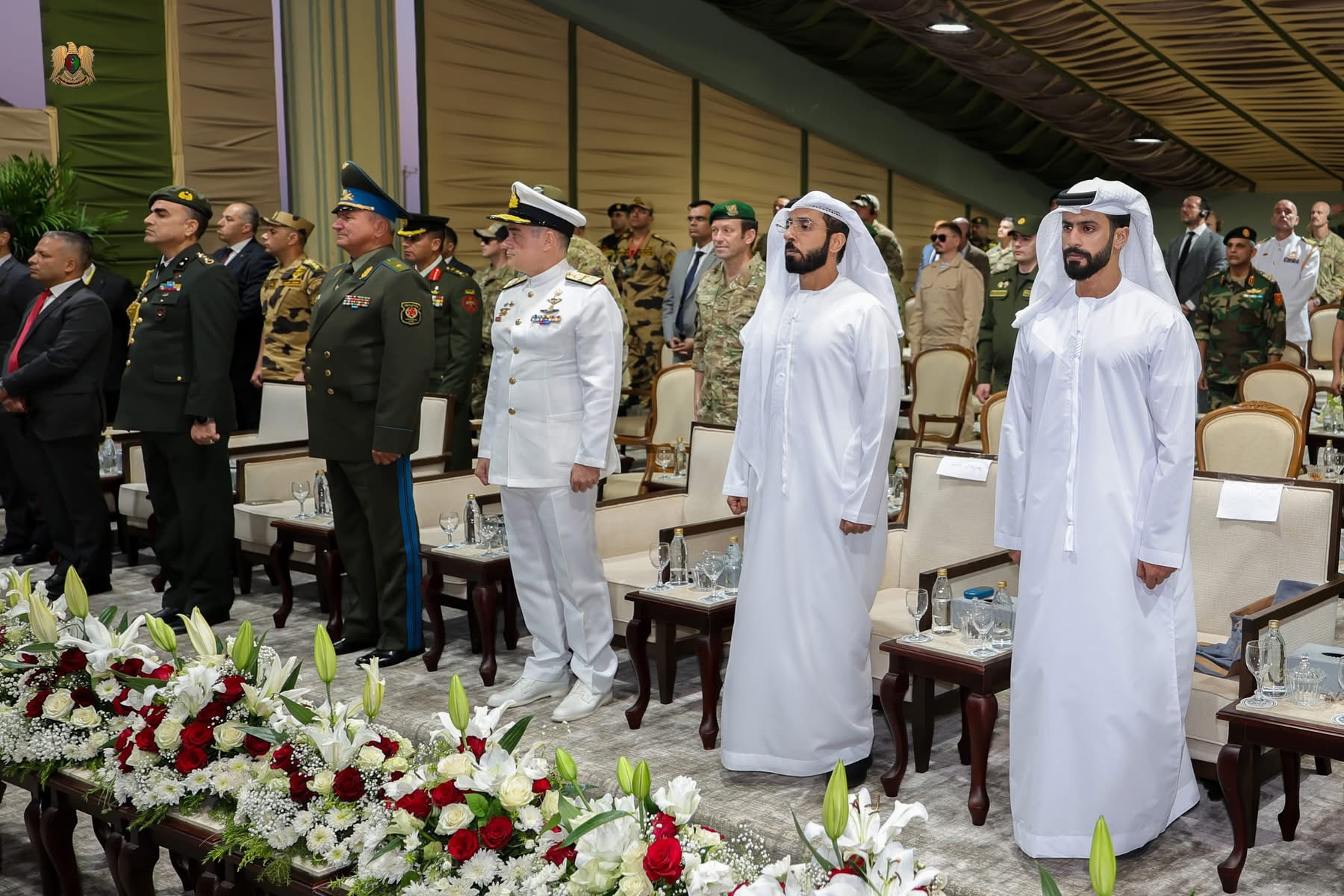 القائد العام للقوات المسلحة المشير اركان حرب خليفة حفتر ونائبه الفريق أول ركن صدام حفتر يشهدان عرضًا عسكريًا للقوات الخاصة ببنغازي إحياءً للذكرى الثانية عشرة لدخول القوات المسلحة المدينة