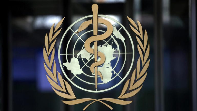 FILE PHOTO: FILE PHOTO: A logo is pictured on the headquarters of the WHO in Geneva